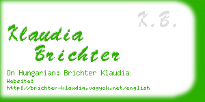 klaudia brichter business card